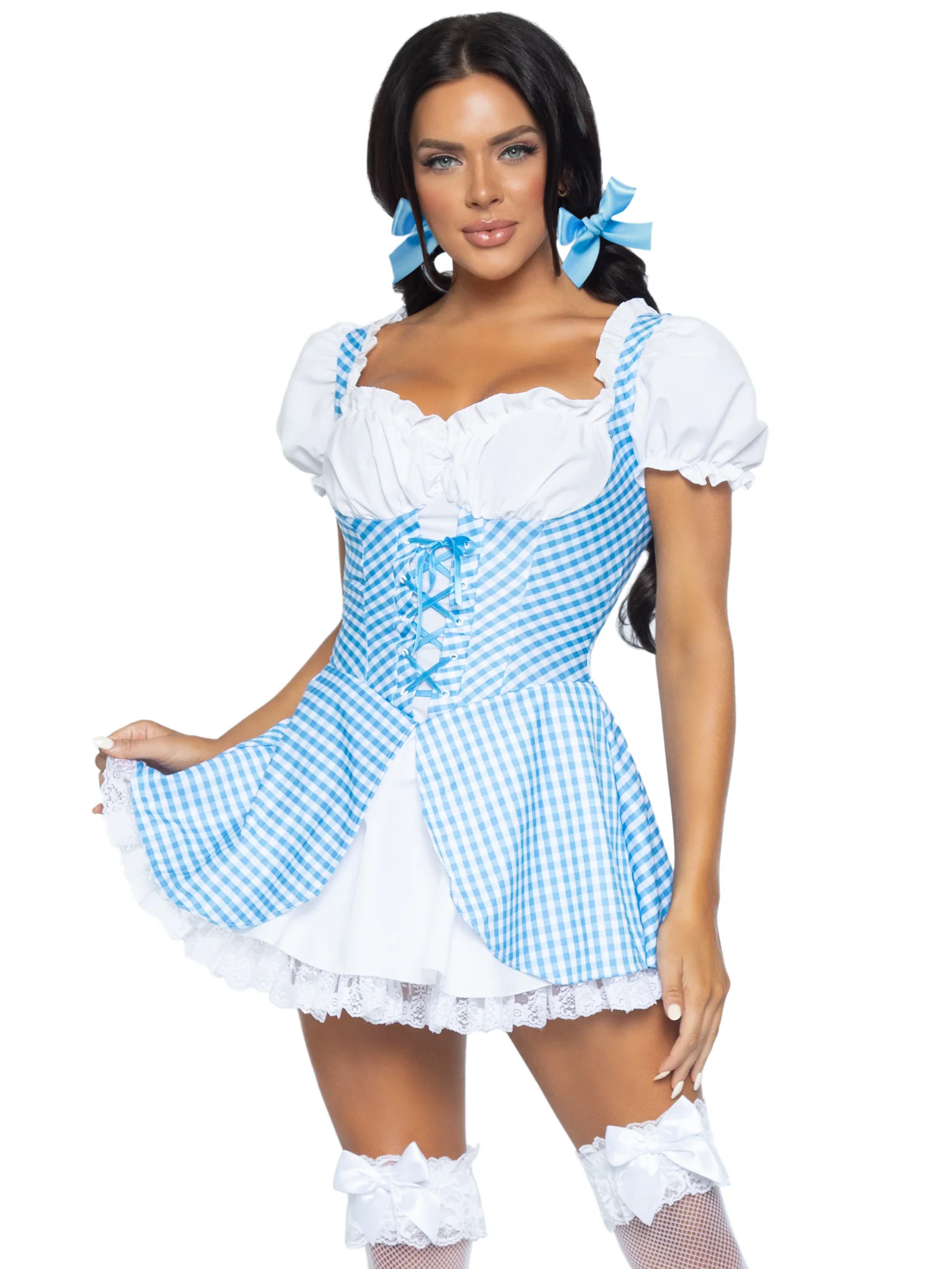 Gingham Dress With Split Skirt - Image 3