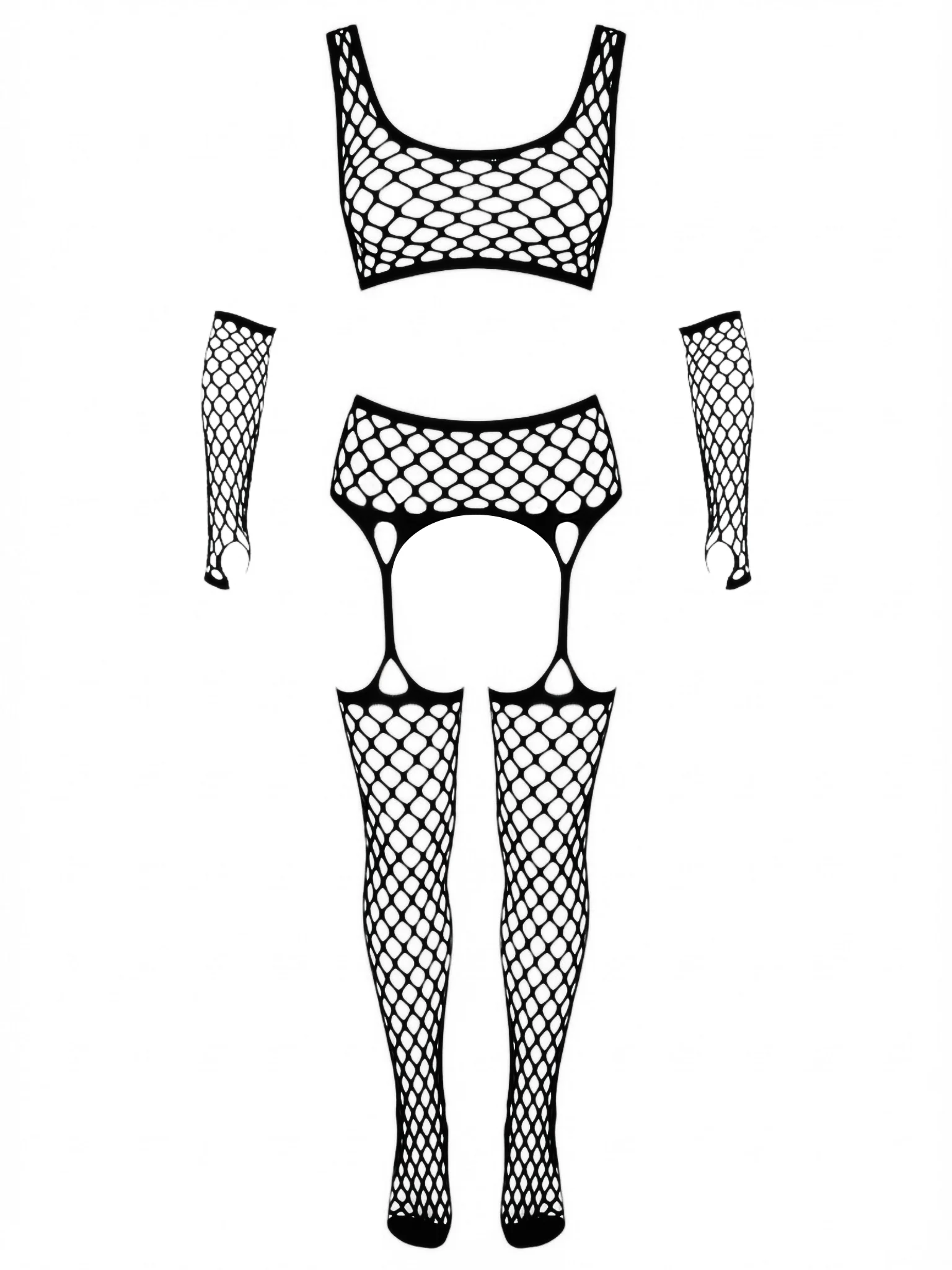 Get Into It Crop Top and Garter Stockings Set - Image 11