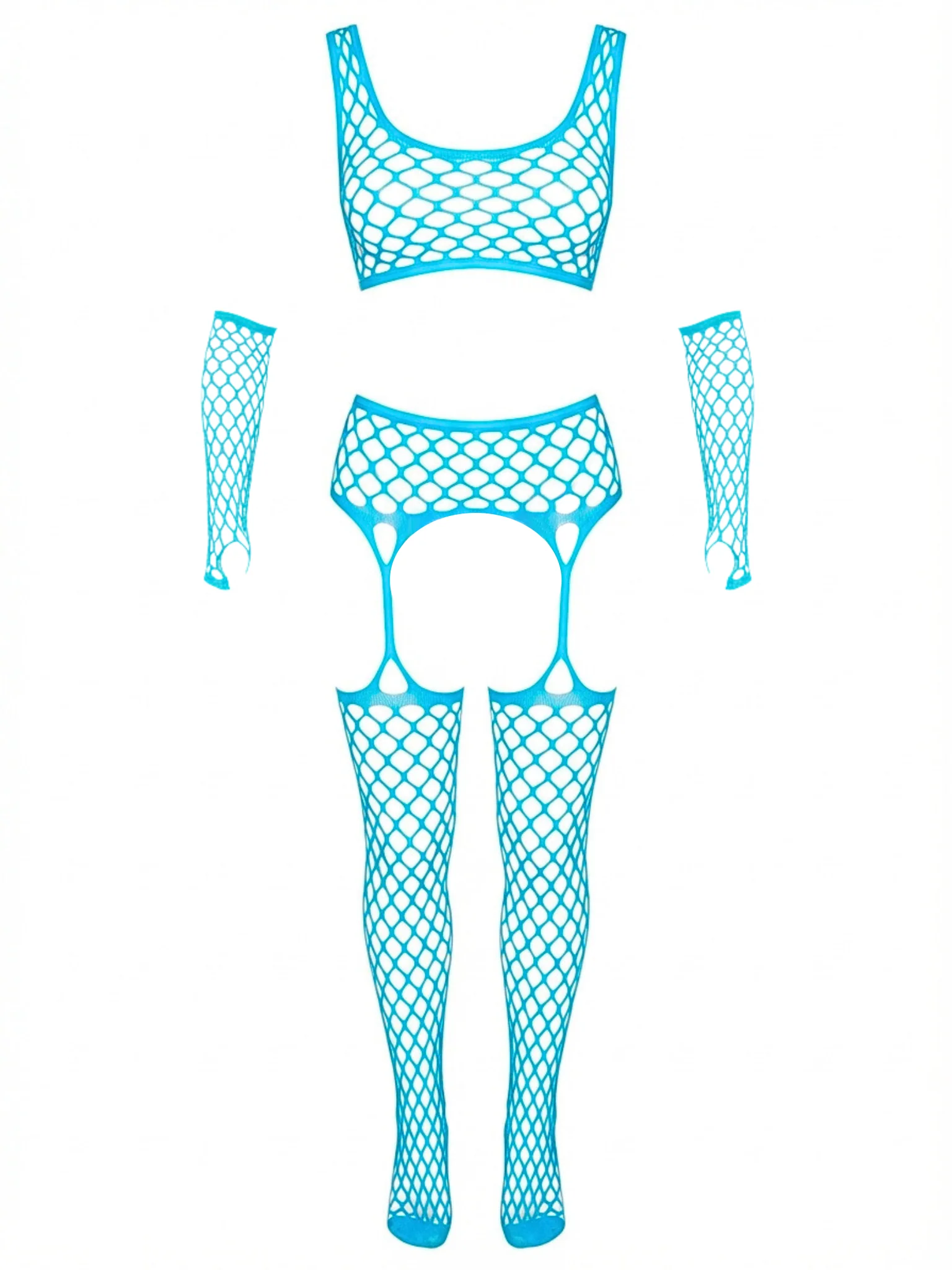 Get Into It Crop Top and Garter Stockings Set - Image 17