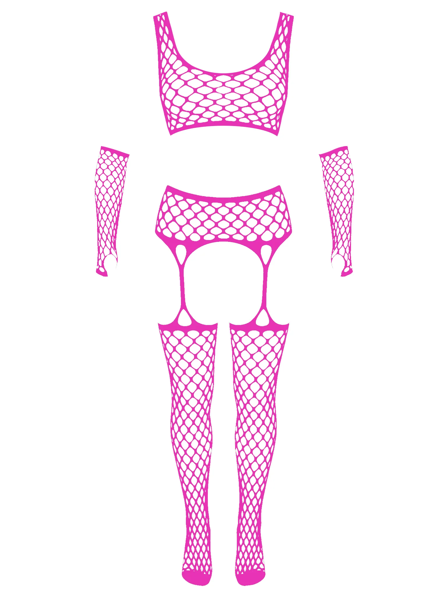 Get Into It Crop Top and Garter Stockings Set - Image 4