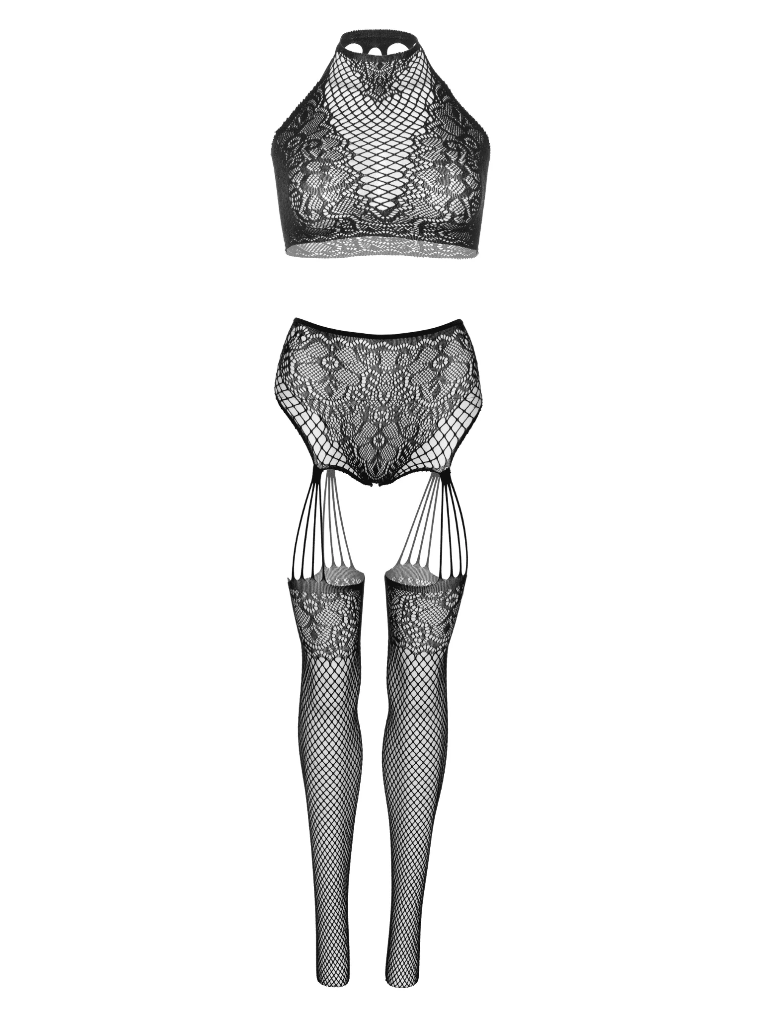 Stay Awhile Crop Top and Crotchless Panty Set - Image 7