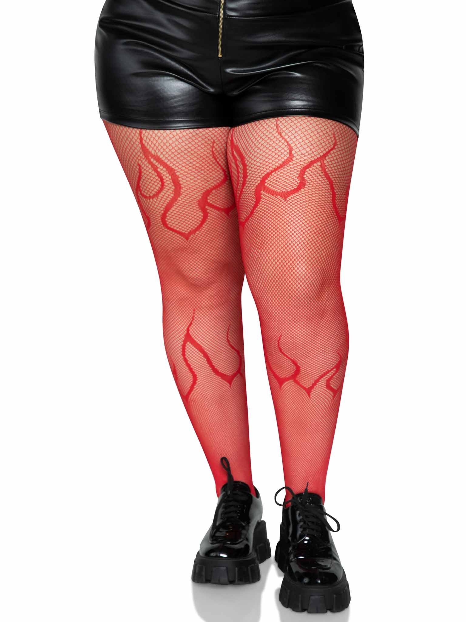Flame Plus Fishnet Tights - Image 8